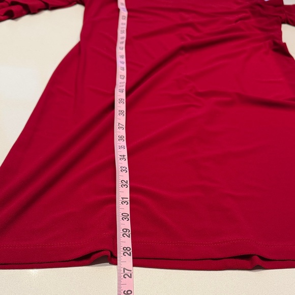 🆕 Gabby Skye Tiered Ruffle Sleeve Mini Dress, Dark Red, Size 10 - Picture 11 of 11